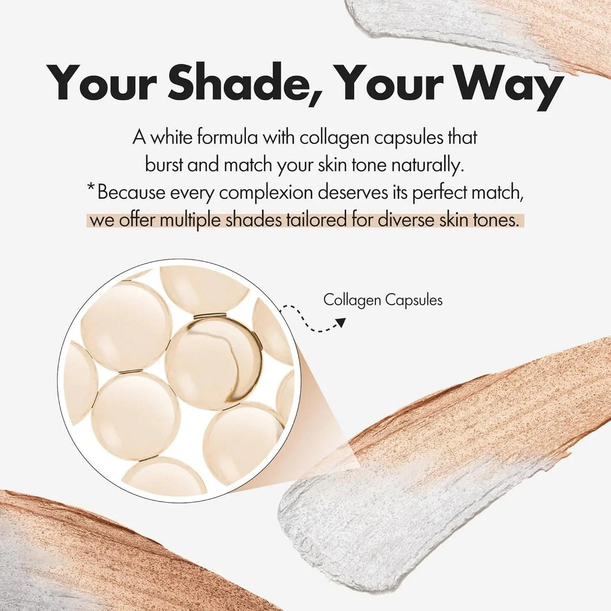 Color-Changing Foundation Stick with Collagen Capsules - Dual-Ended with Detachable Brush