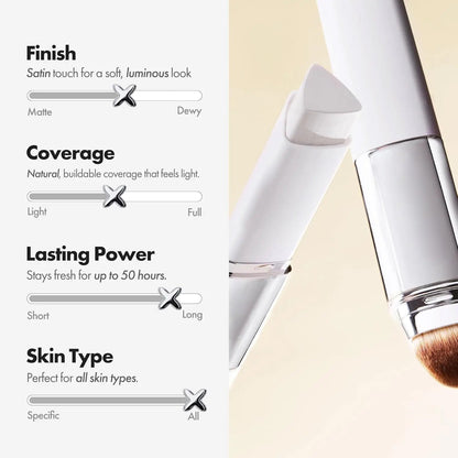 Color-Changing Foundation Stick with Collagen Capsules - Dual-Ended with Detachable Brush