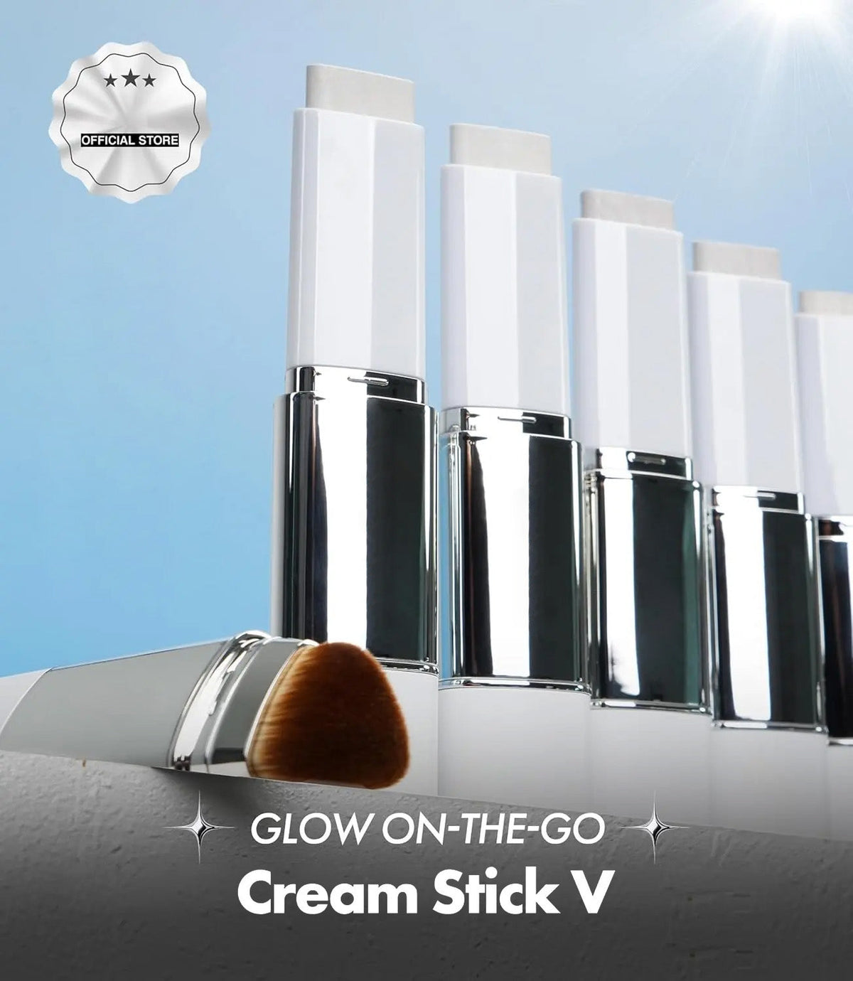 Color-Changing Foundation Stick with Collagen Capsules - Dual-Ended with Detachable Brush