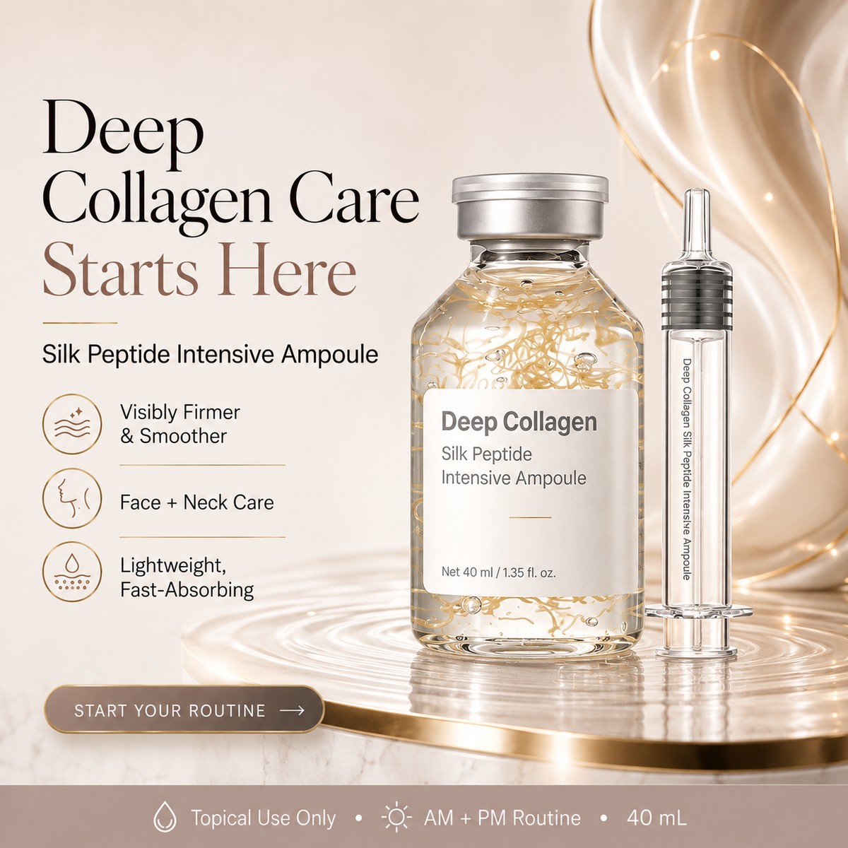 Skavix Silk Peptide Firming Serum with Marine Collagen
